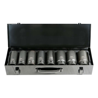 Coffret douilles à choc longues 6 pans JBM 3/4’’ – 8 pièces