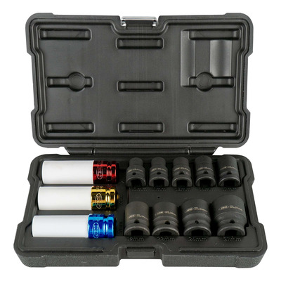 Coffret douilles à choc roues JBM 1/2’’ – 12 pièces