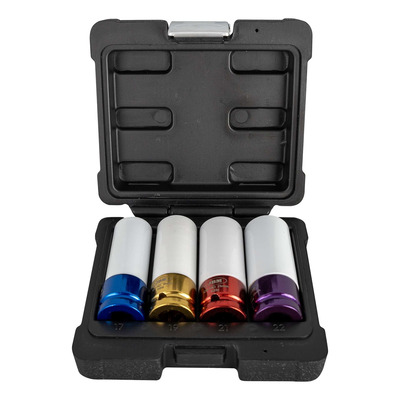 Coffret douilles à choc roues JBM 1/2’’ – 4 pièces