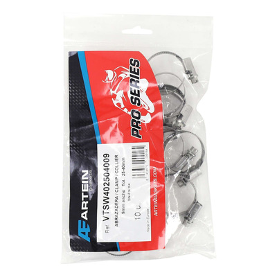 Collier de serrage à crémaillère en inox de 25 à 40 mm largeur de 9 mm sachet de 10
