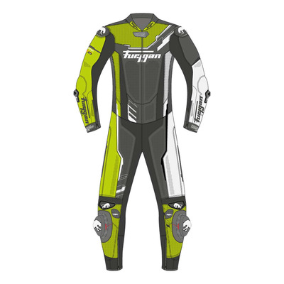 Combinaison cuir Furygan Eclipse X Kevlar blanc/noir/jaune