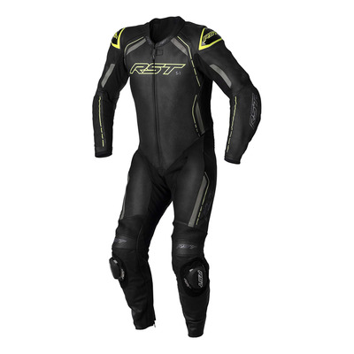 Combinaison cuir RST S-1 noir/jaune fluo