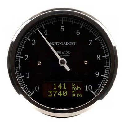 Compte-tour Motogadget Chrono classic noir et chrome 0 à 14 000 tr/min