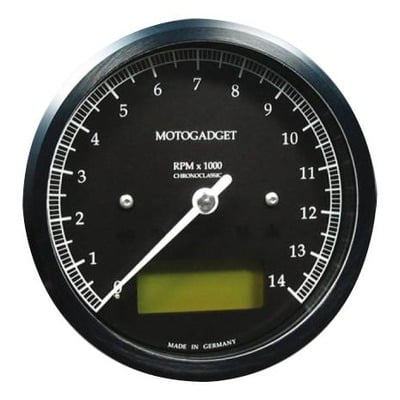 Compte-tour Motogadget Chronoclassic noir 0 à 14 000 tr/min écran vert
