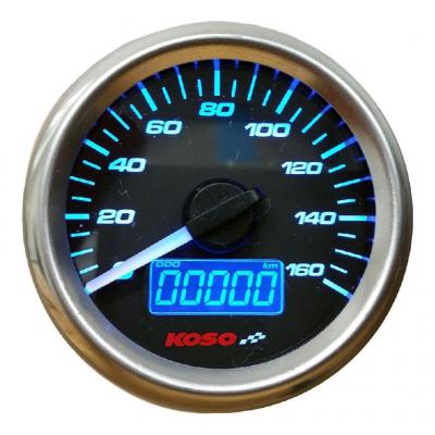 Compteur de vitesse Koso Ø48 mm fond noir éclairage bleu 160 km/h