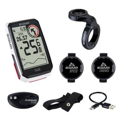 Compteur GPS Sigma Rox 4.0 blanc (+ capteur vitesses - cadence - cardio)