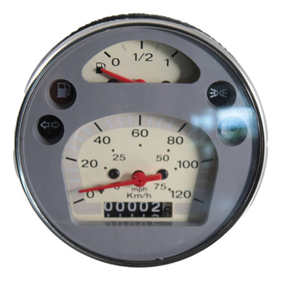 Compteur RMS rond Ø105 mm gris/argent 120 km/h Vespa PX 80/150/200
