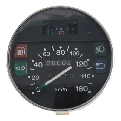 Compteur RMS rond Ø105 mm noir/argent 160 km/h Vespa PX 125/150/200