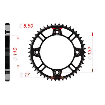 Couronne Afam acier noir pas 428 49 dents - KTM SX 85 04-25