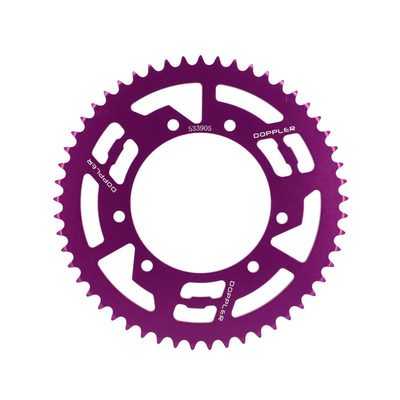 Couronne alu violet Doppler 53 dents Derbi Senda 00- / Rieju MRT