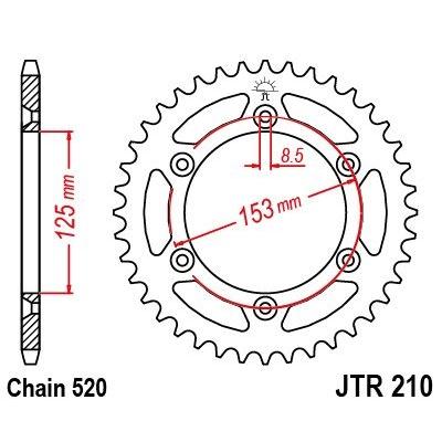 Couronne JT Sprockets Acier pas 520 50 dents - Pour Honda CR 250 R 96-02