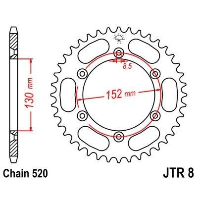 Couronne JT Sprockets Acier pas 520 51 dents - Pour BMW G 450 X Street Legal 2009