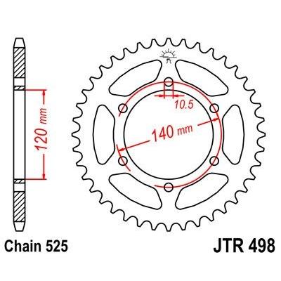 Couronne JT Sprockets Acier pas 525 46 dents - Pour Kawasaki ZX-6R 95-97