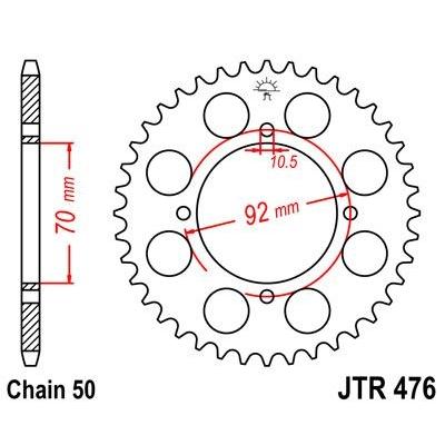 Couronne JT Sprockets Acier pas 530 45 dents - Pour Kawasaki Z400 78-80
