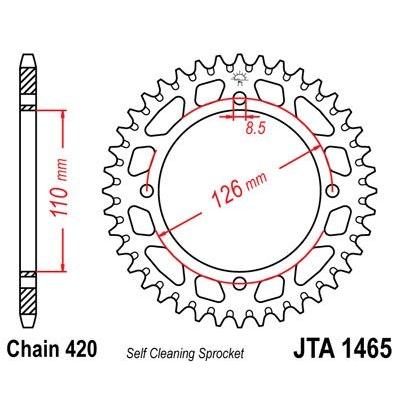 Couronne JT Sprockets Aluminium pas 420 47 dents - Pour Kawasaki KX 65 02-16