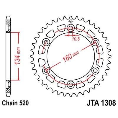 Couronne JT Sprockets Aluminium pas 520 41 dents - Pour Honda CBR 600 RR 07-16