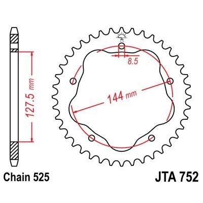 Couronne JT Sprockets Aluminium pas 525 36 dents - Pour Ducati 998 02-03