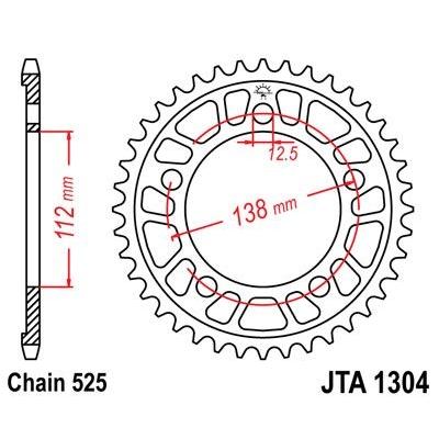 Couronne JT Sprockets Aluminium pas 525 44 dents - Pour Honda CBR 600 F 99-00