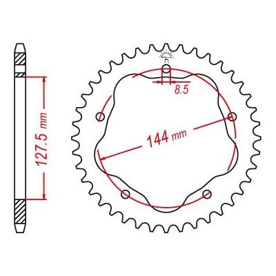 Couronne JT Sprockets pas 525 43 dents Ducati Hypermotard 939 16-18