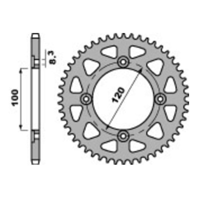 Couronne PBR 4453 Acier pas 420