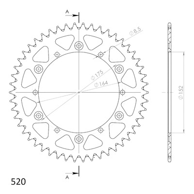 Couronne Supersprox alu antiboue pas 520 48 dents Yamaha YZ 250 79-84