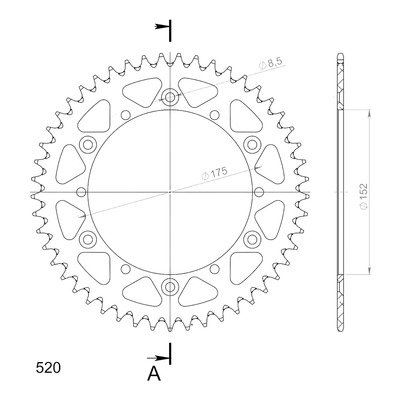 Couronne Supersprox alu antiboue pas 520 49 dents Yamaha YZ 400 F 1998