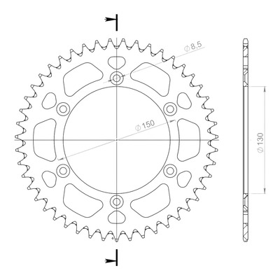 Couronne Supersprox alu bleu antiboue pas 520 47 dents Yamaha YZ 450 F 03-26