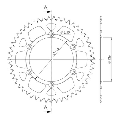 Couronne Supersprox alu bleu pas 520 51 dents Husqvarna TE 449 11-13