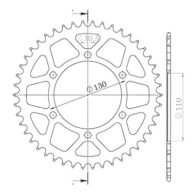 Couronne Supersprox alu noir pas 520 42 dents Kawasaki ER-5 500 97-05