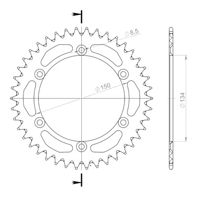 Couronne Supersprox alu noir pas 520 42 dents Kawasaki KLX 250 10-17