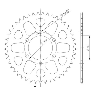 Couronne Supersprox alu noir pas 520 45 dents Kawasaki ZXR 750 91-92