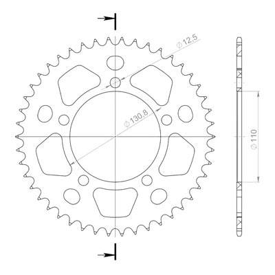 Couronne Supersprox alu noir pas 520 46 dents BMW S 1000 RR 10-19
