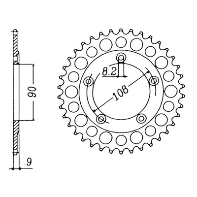 Couronne Supersprox alu pas 520 38 dents Ducati Paso 750 86-89