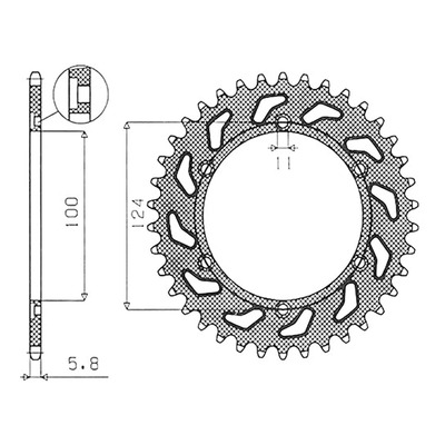 Couronne Supersprox alu pas 520 39 dents Ducati Monster 900 93-99