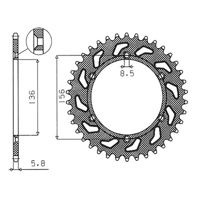 Couronne Supersprox alu pas 520 41 dents Suzuki DR 650 SE 96-00