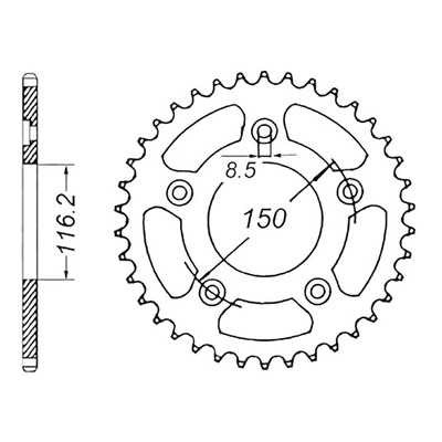 Couronne Supersprox alu pas 520 42 dents Aprilia RS 250 99-02