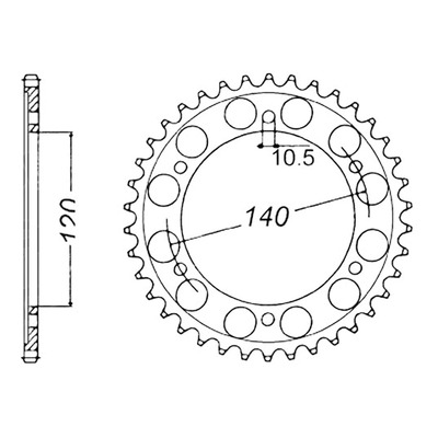 Couronne Supersprox alu pas 520 42 dents Kawasaki Z 900 RS 18-26