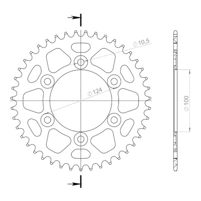 Couronne Supersprox alu pas 520 43 dents Ducati Monster 600 95-98