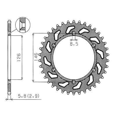 Couronne Supersprox alu pas 520 44 dents Suzuki DR-Z 400 S 04-06