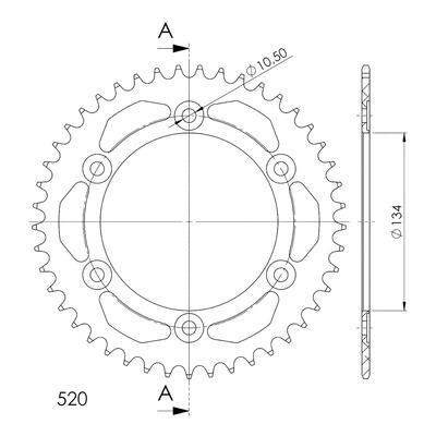Couronne Supersprox alu pas 520 45 dents Honda CBR 600 F 01-06