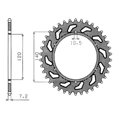 Couronne Supersprox alu pas 525 40 dents Kawasaki ZX-6R 95-97