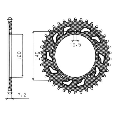 Couronne Supersprox alu pas 525 42 dents Suzuki GSR 750 11-16