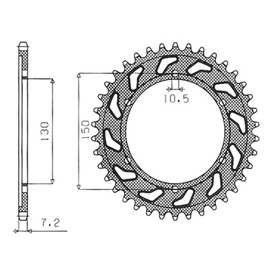 Couronne Supersprox alu pas 525 42 dents Yamaha TDM 900 02-10
