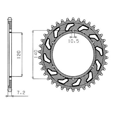 Couronne Supersprox alu pas 525 44 dents Suzuki GSX-R 750 98-99