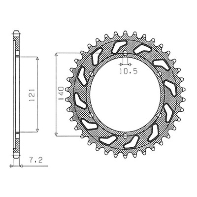 Couronne Supersprox alu pas 525 45 dents KTM 950 Super Enduro R 06-08
