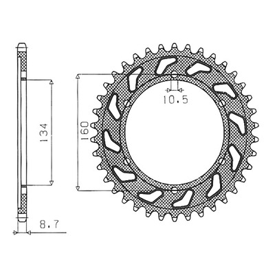 Couronne Supersprox alu pas 530 40 dents Honda CBR 1000 RR 04-05
