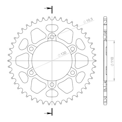 Couronne Supersprox alu pas 530 46 dents Yamaha FZ6 04-09