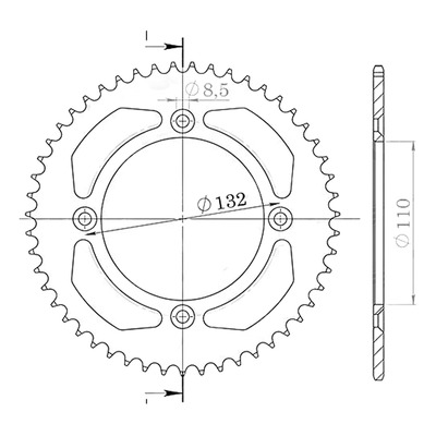 Couronne Supersprox Stealth noir 46 dents Ktm 85 sx 04-26