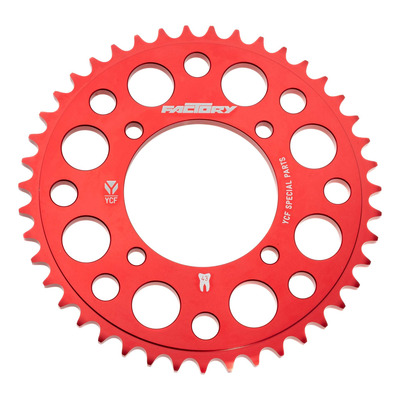 Couronne YCF - 4 trous Aluminium - D43/420 - Rouge