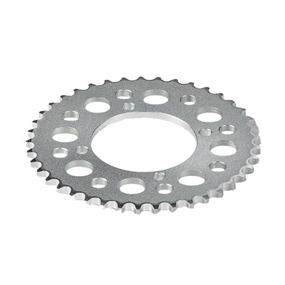 Couronne YCF Acier D45/420 - 10 Trous pour Moyeu à 5 Vis de Fixation - Argent
